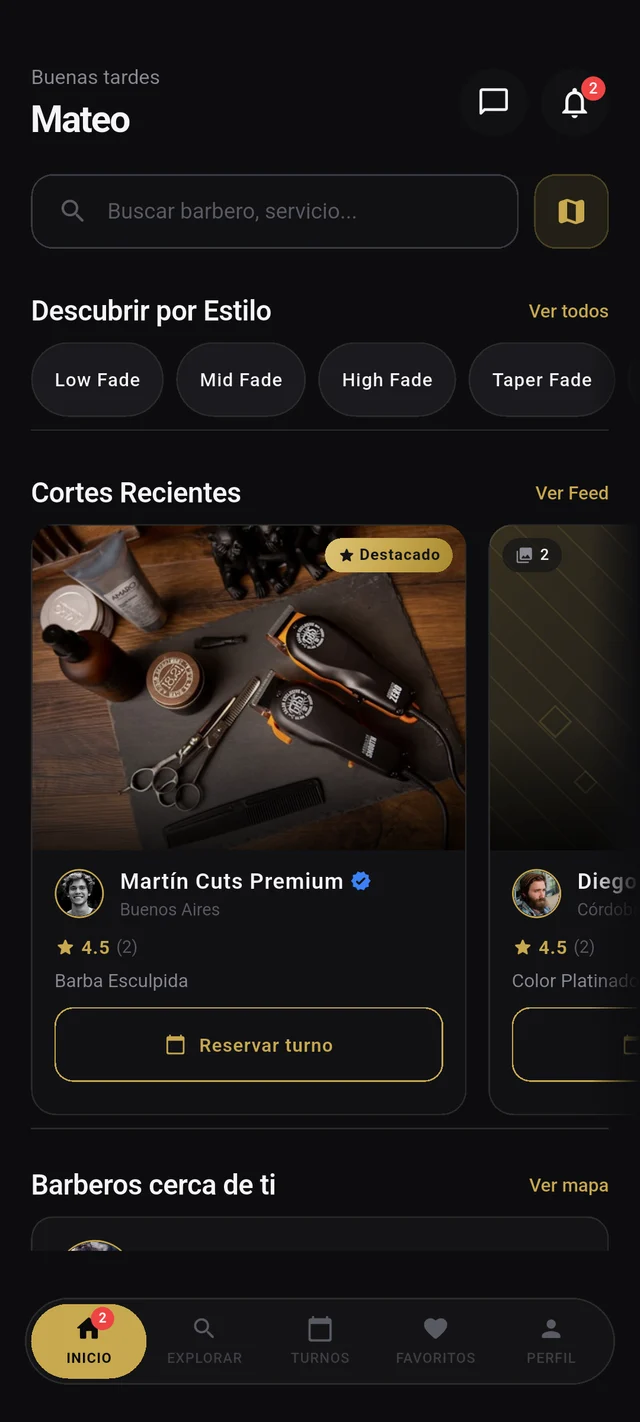 Barvion app: nearby barbers, styles and recent work
